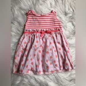 Kidgets 3/6M toddler girl pink and white dress